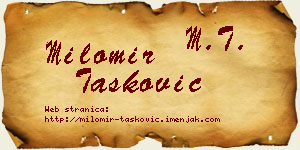 Milomir Tasković vizit kartica